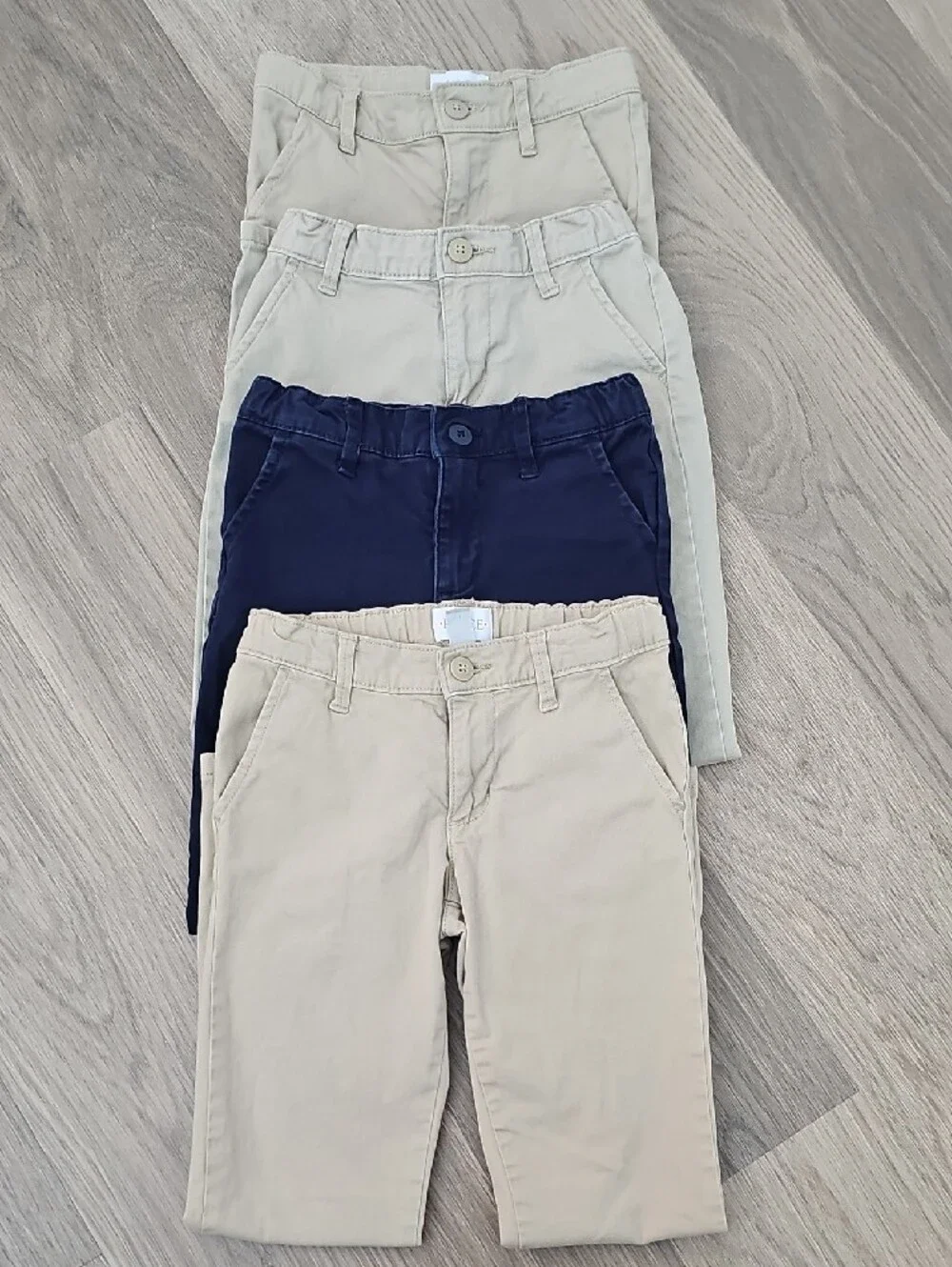 The Children's Place Khaki & Navy Kids Girls Uniform Chino Skinny Pants